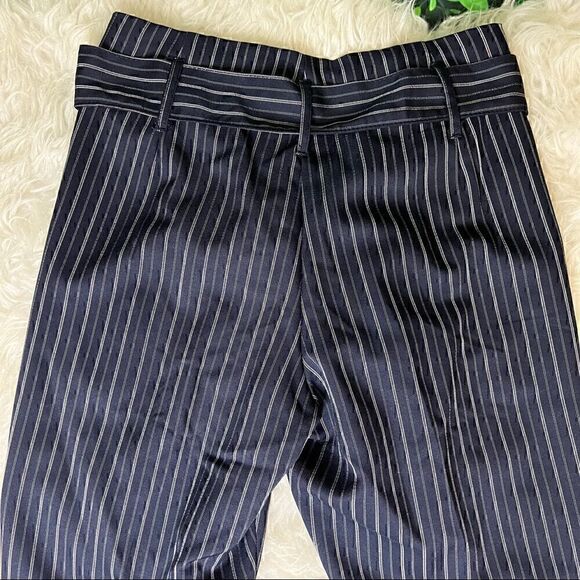 Paper bag high waisted belted style dress pants cropped size 7 - Picture 3 of 11